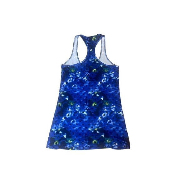 Lululemon Cool Racerback Windy Blooms Sapphire Blue Multi Tank Size 2 - Picture 4 of 5